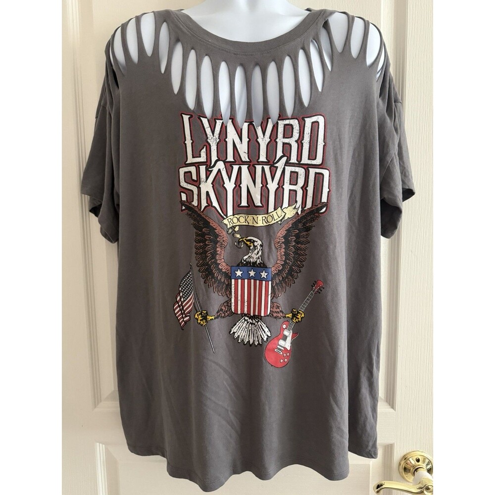 Hybrid Apparel Lynyrd Skynyrd Men's Gray Graphic Tee Crew Neck Size 3